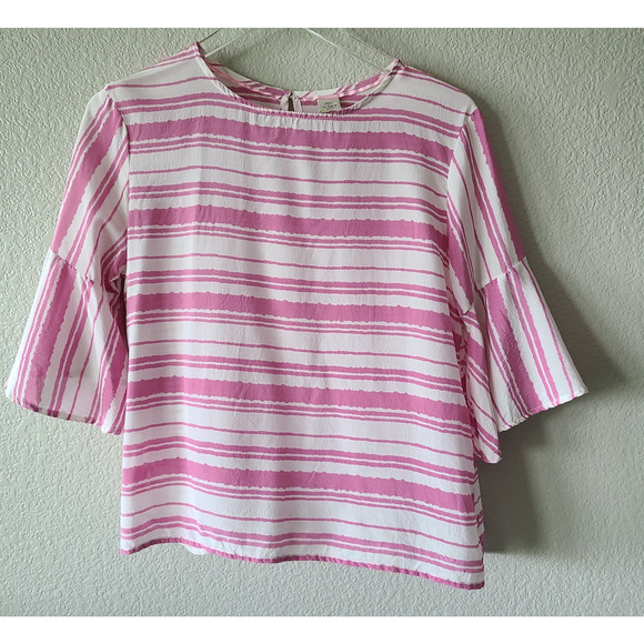 Anthropologie 100% Silk Blouse Top SZ 6 Coquette Flowy Ethereal Fairy Girly - Picture 1 of 11